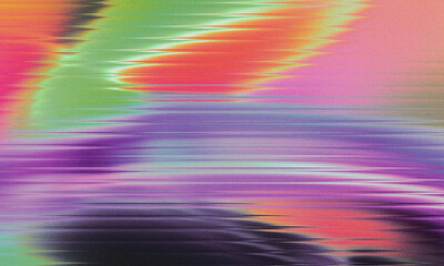 Bright grainy gradient abstract background with ribbed glass aesthetic texture, holographic colors