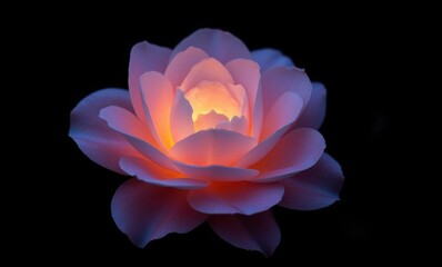 Glowing pink lotus flower art