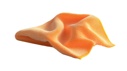 orange microfiber cloth on transparent background