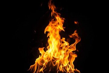 Fire flame in black background