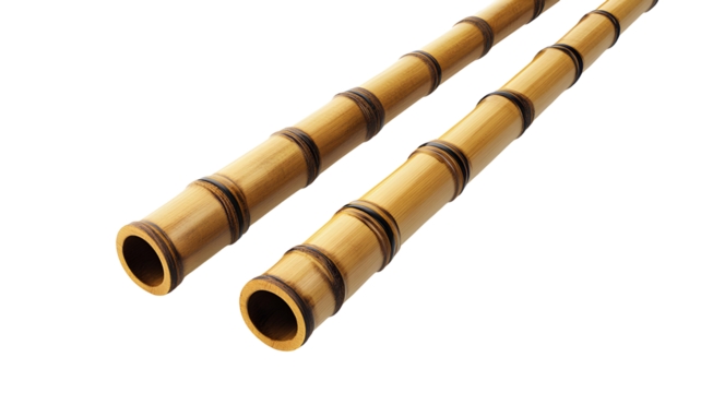 yellow bamboo on transparent background