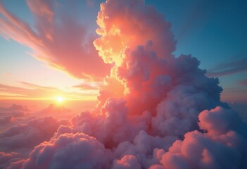 vibrant dynamic cloud formations showcasing captivating layers textures varying hues patterns, color, sky, atmospheric, sunlight, blue, white, clouds, gray