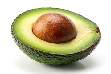 fresh avocados on white background closeups