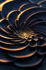 Abstract spiral design, dark and golden