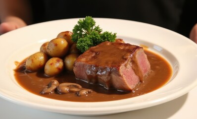 Delicious gourmet steak dish