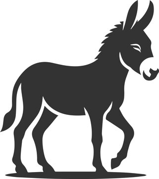 recommend clip art: Donkey standing with one front leg bent vector silhouette animal design