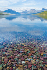 Colourful pebbles, Lake McDonald, Glacier National Park, Montana, USA