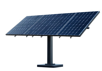 Cutout big solar panel on installing on square metal pole, png