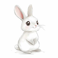 Obraz premium white rabbit on white background