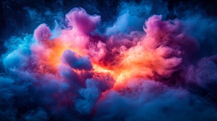 Vibrant Color Explosion  Abstract Nebula Ink Cloud