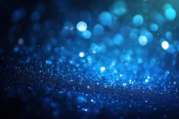 Abstract blue glitter bokeh, twinkling effect isolated