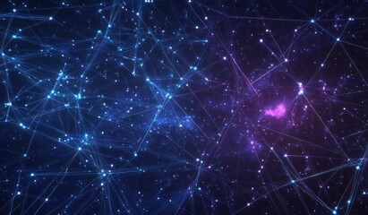 Fototapeta premium Abstract network connection background with glowing nodes and lines.