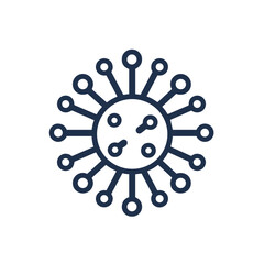 Stylish virus illustration, flat design, minimalist style, vector graphic, isolated on white background