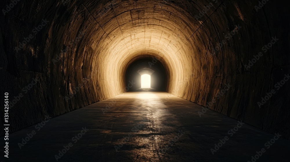 Poster A tunnel with a small opening in the middle
