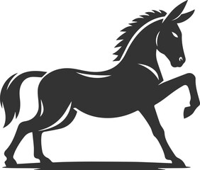 Donkey stretching its neck forward vector silhouette animal design