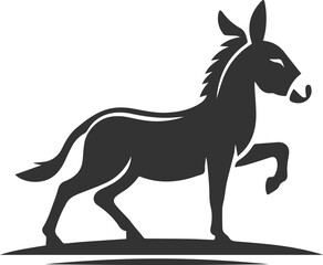Donkey stretching its neck forward vector silhouette animal design