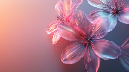 Obraz premium Delicate, translucent flowers in soft, pastel colors