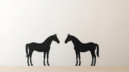 Fototapeta premium natural light p A simple silhouette of two ho