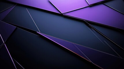 Abstract Geometric Composition With Purple And Black Triangle Shapes Against Dark Background