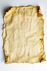 Vertical Close up of a vintage colorful note paper on white background.