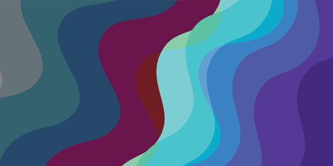 Sea waves layered vector background illustration and sea beach