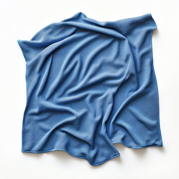 Wrinkled blue fabric textile soft texture background design fold silk wool cloth drape denin linen