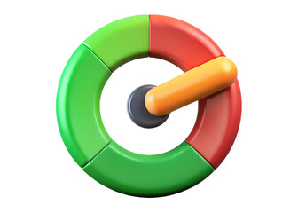 A Vibrant Circular Progress Indicator Showcasing Achievement And Growth, With Bold Colors And A Dynamic 3d Design Isolated on Transparent Background