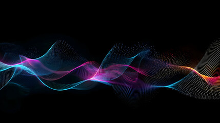 Obraz premium Abstract Colorful Wave On Black Background