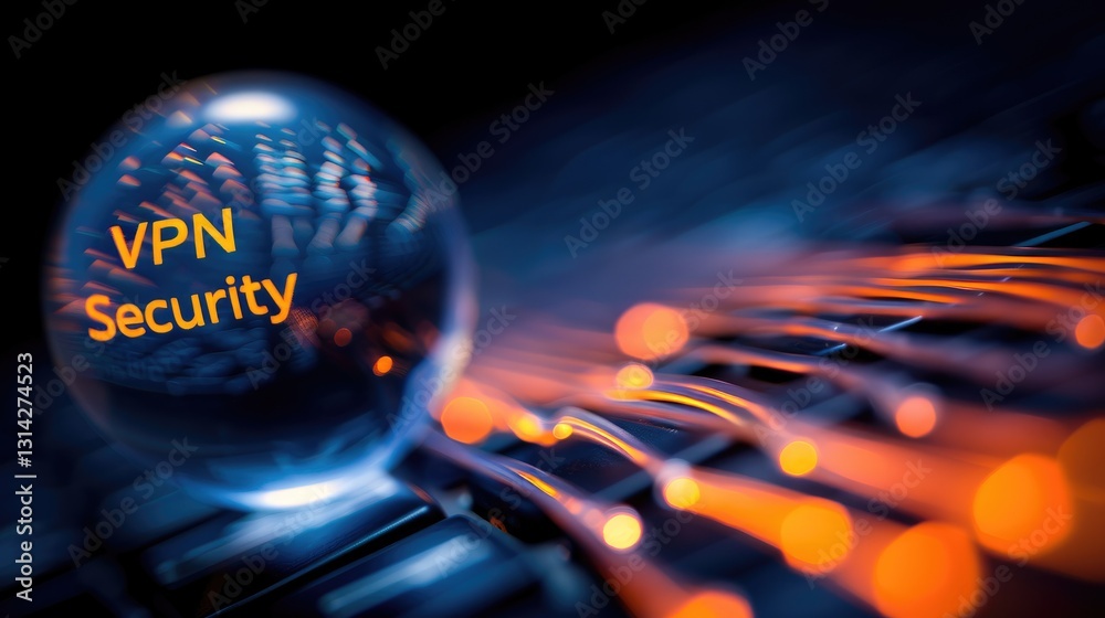 Poster a close-up image featuring a transparent sphere with 