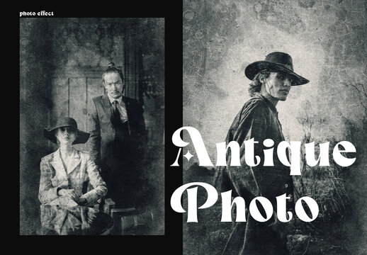 Aged Printed Photo Antique Grunge Effect