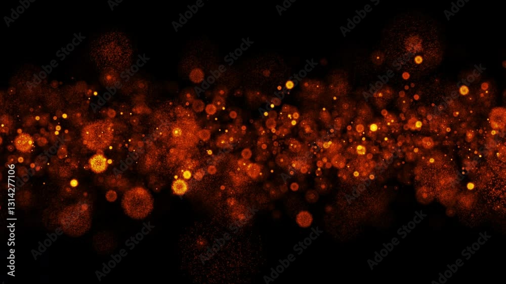 Wall mural abstract seamless loop many glow orange particles spark bomb animation effect on black abstract back