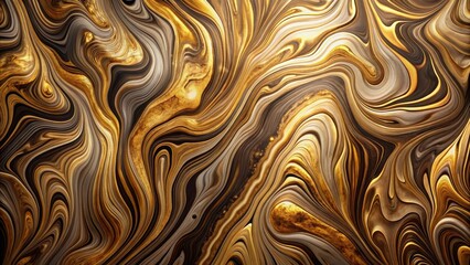 A luxurious fluid marble pattern in earthy tones and metallic gold creates a sophisticated ambiance on wooden floors, adding warmth and elegance to any room , metallic gold, earthy tones
