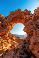 Rock archway, bright sunlight