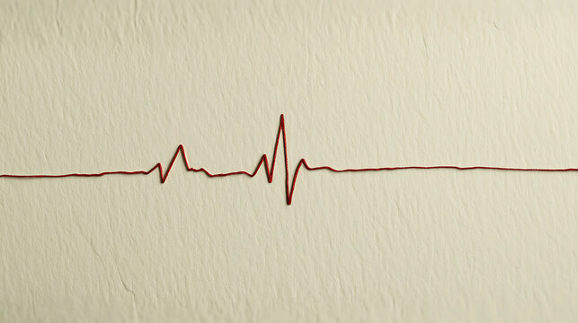 A simple heartbeat line illustration on a textured background, symbolizing life and health.