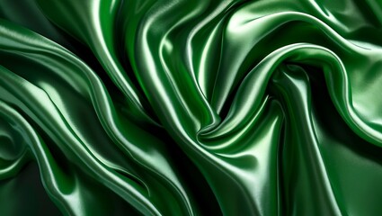 Obraz premium Close up of shiny green silk fabric