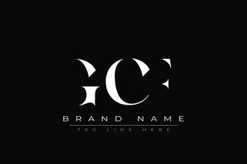 Fototapeta premium GCF abstract letter logo design. This logo is designed by three abstract letters.