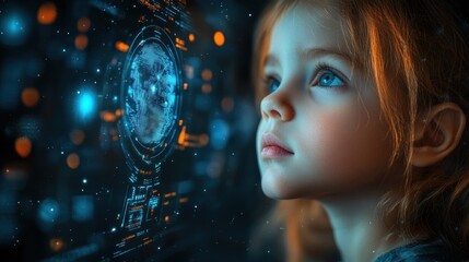 Children Technology Innovation Futuristic Learning Digital Globe