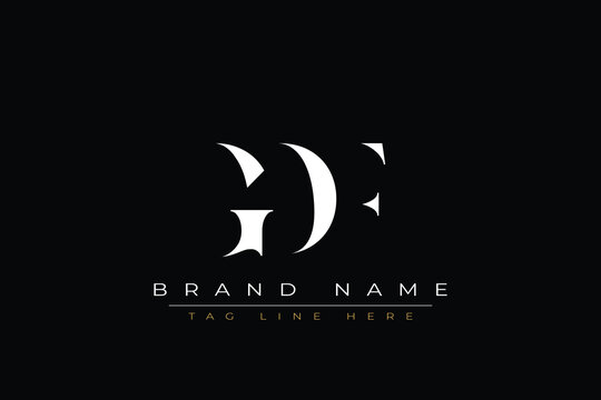GDF abstract letter logo design. This logo is designed by three abstract letters.