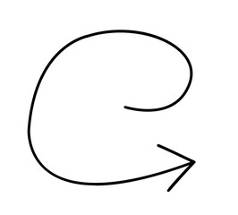 Curved and spiral arrows fine line, curved arrows handmade, arrows illustrations