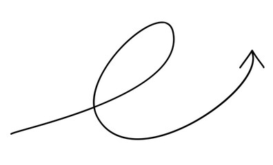 Curved and spiral arrows fine line, curved arrows handmade, arrows illustrations