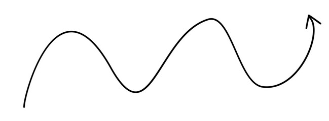 Curved and spiral arrows fine line, curved arrows handmade, arrows illustrations