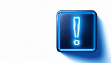 네온 블루 색상의 '!' 기호가 빛나는 배경화면