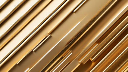 Dynamic golden strips forming abstract visual flow