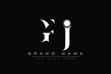 GFJ abstract letter logo design. This logo is designed by three abstract letters.