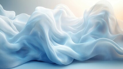 Fototapeta premium Abstract Light Blue and White Swirling Background Design