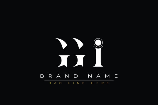 GGI abstract letter logo design. This logo is designed by three abstract letters.