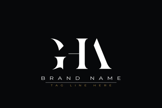 GHA abstract letter logo design. This logo is designed by three abstract letters.