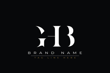 Fototapeta premium GHB abstract letter logo design. This logo is designed by three abstract letters.