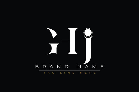 GHJ abstract letter logo design. This logo is designed by three abstract letters.