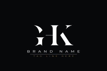 GHK abstract letter logo design. This logo is designed by three abstract letters.
